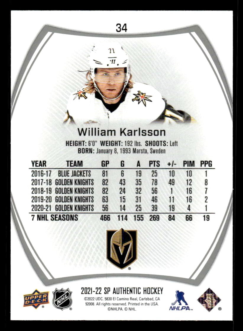 2021-22 SP #34 William Karlsson
