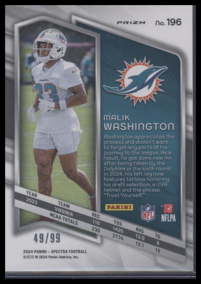 2024 Panini Spectra #196 Malik Washington Celestial #/99