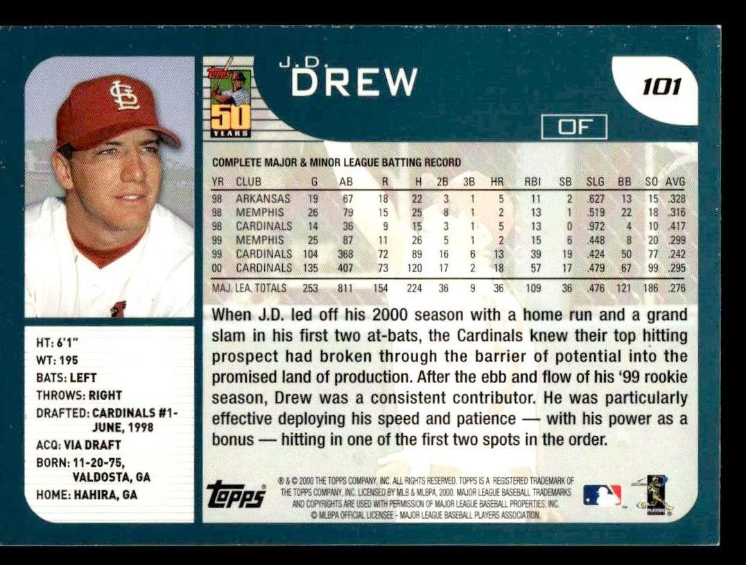 2001 Topps #101 J.D. Drew