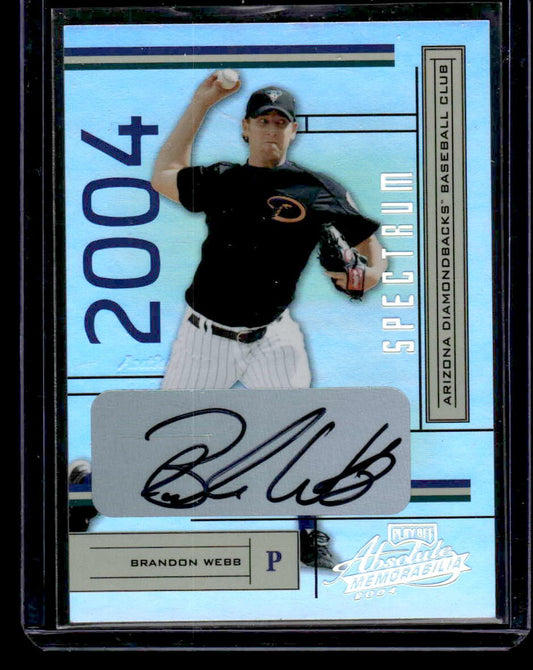 2004 Playoff Absolute Memorabilia #11 Brandon Webb Signature Spectrum Gold #/100