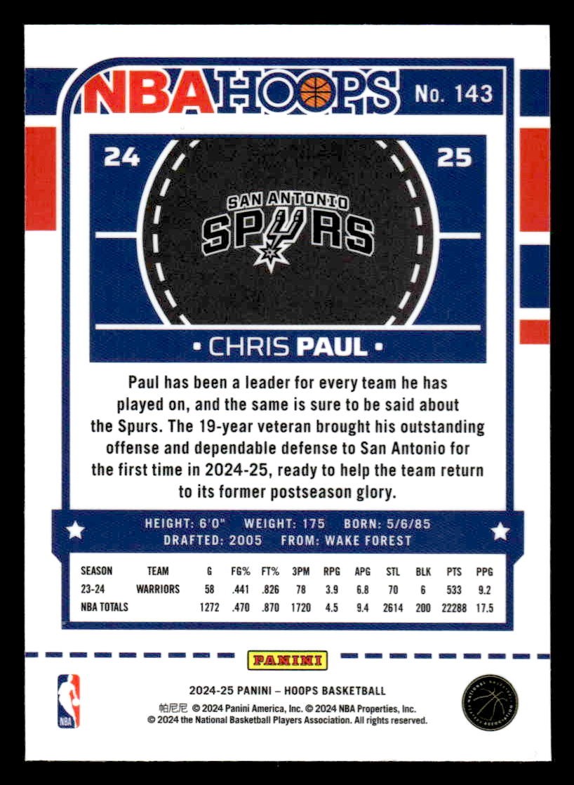 2024-25 Hoops #143 Chris Paul Premium