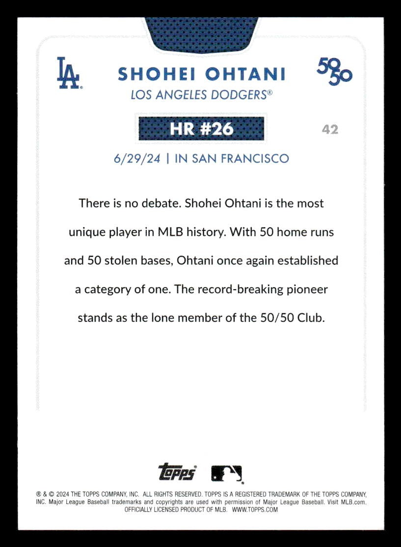 2024 Topps 50/50: Shohei Ohtani #42 Shohei Ohtani
