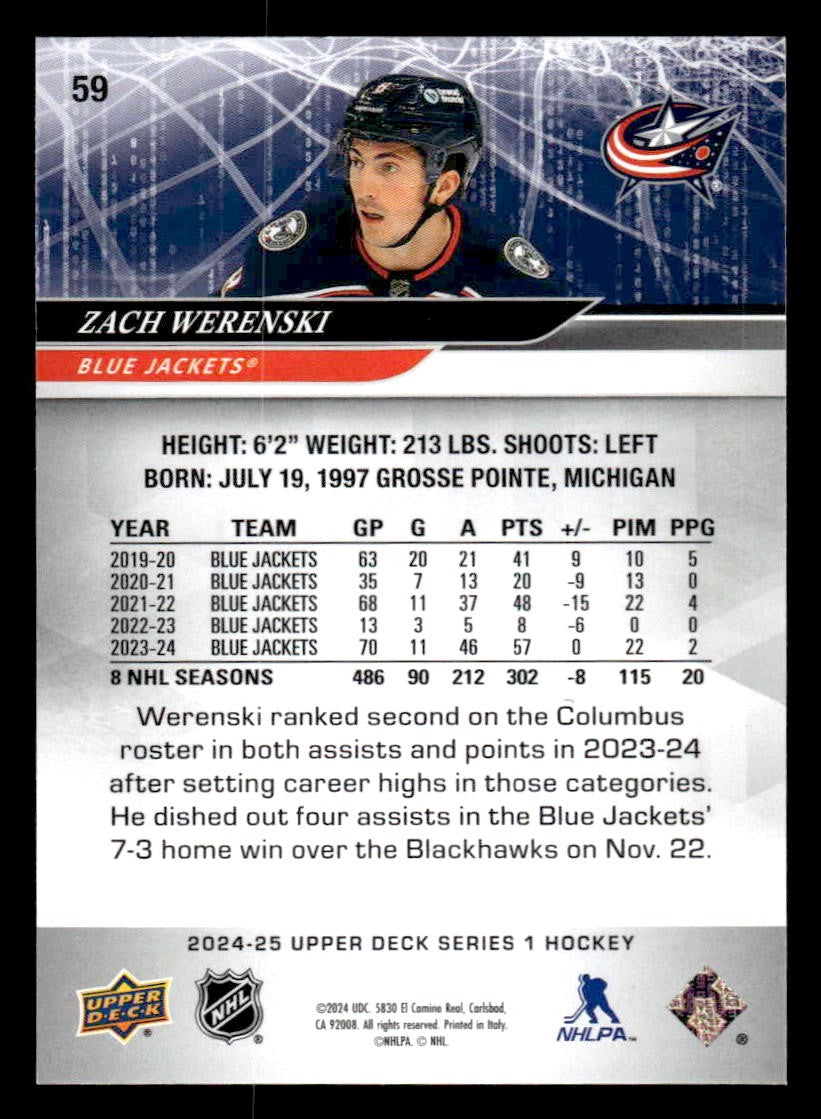 2024-25 Upper Deck #59 Zach Werenski