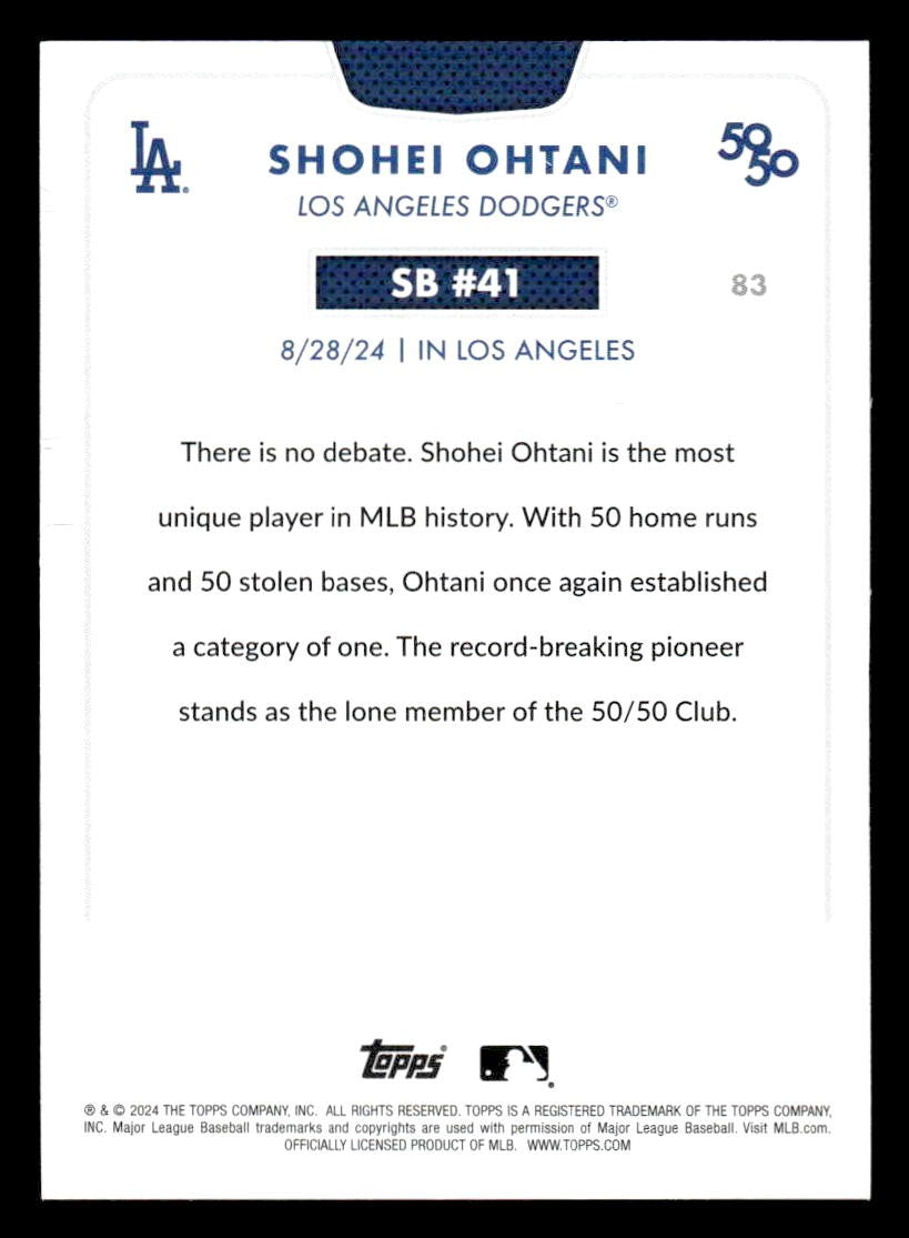 2024 Topps 50/50: Shohei Ohtani #83 Shohei Ohtani