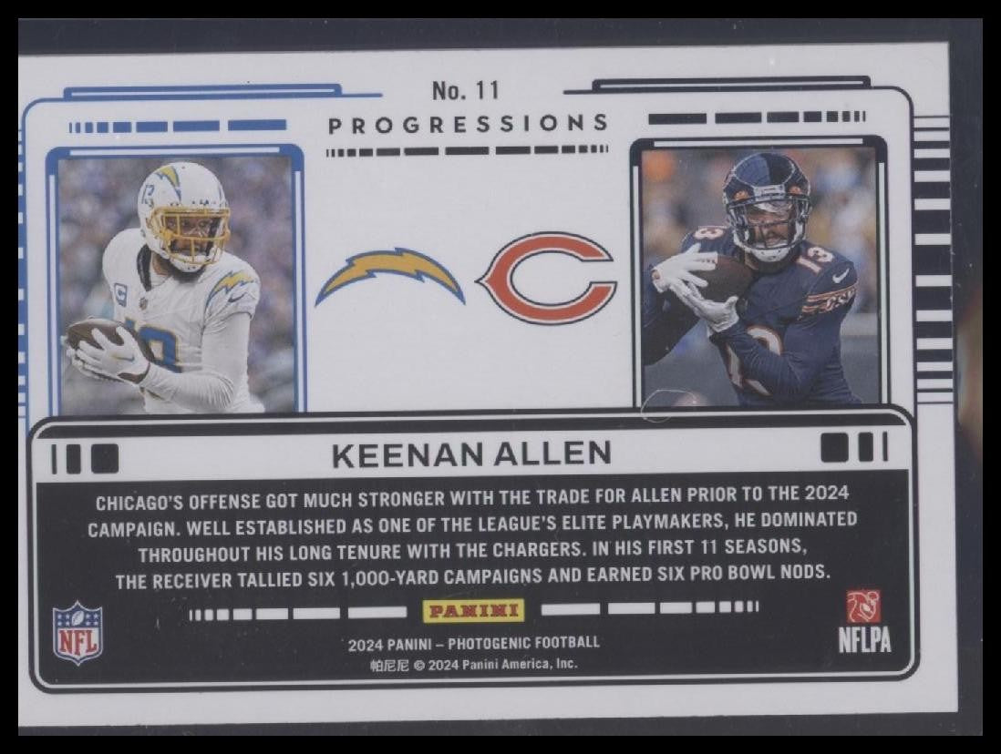 2024 Panini Photogenic #11 Keenan Allen Progressions Purple #/75