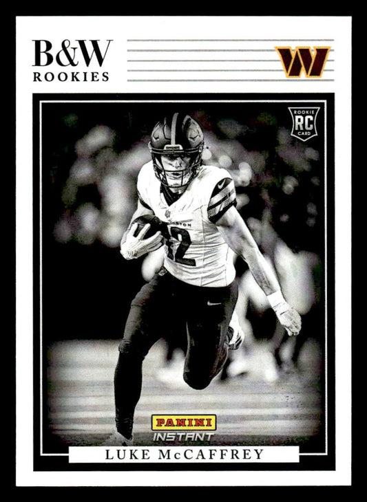 2024 Panini Instant NFL Black & White Rookies #BWR-30 Luke McCaffrey