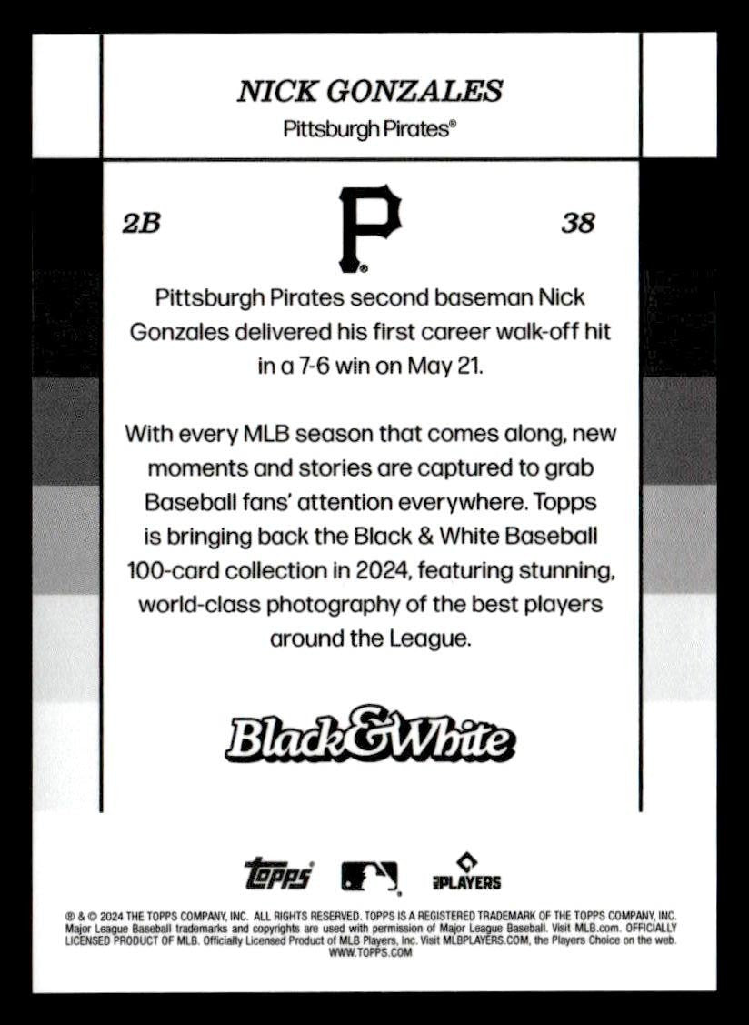 2024 Topps Black & White #38 Nick Gonzales