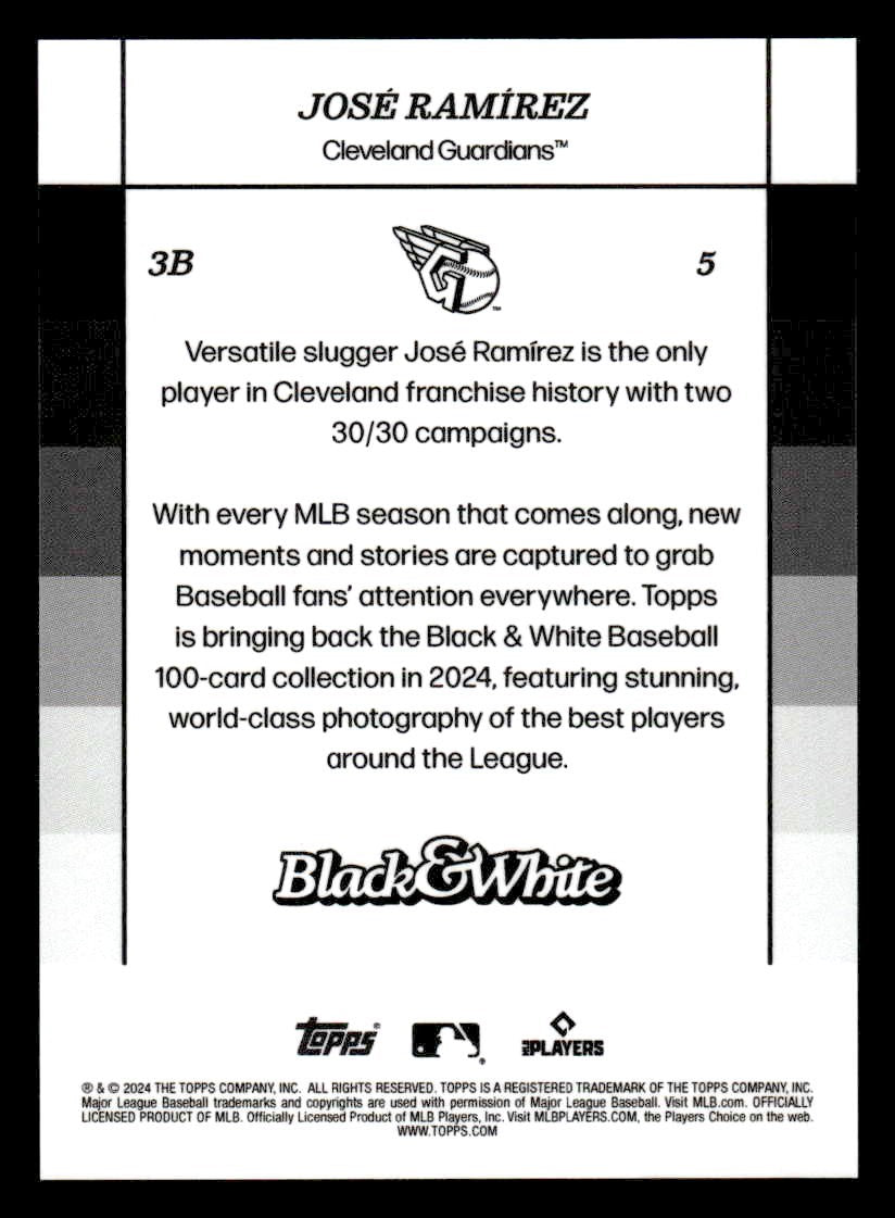 2024 Topps Black & White #5 José Ramírez