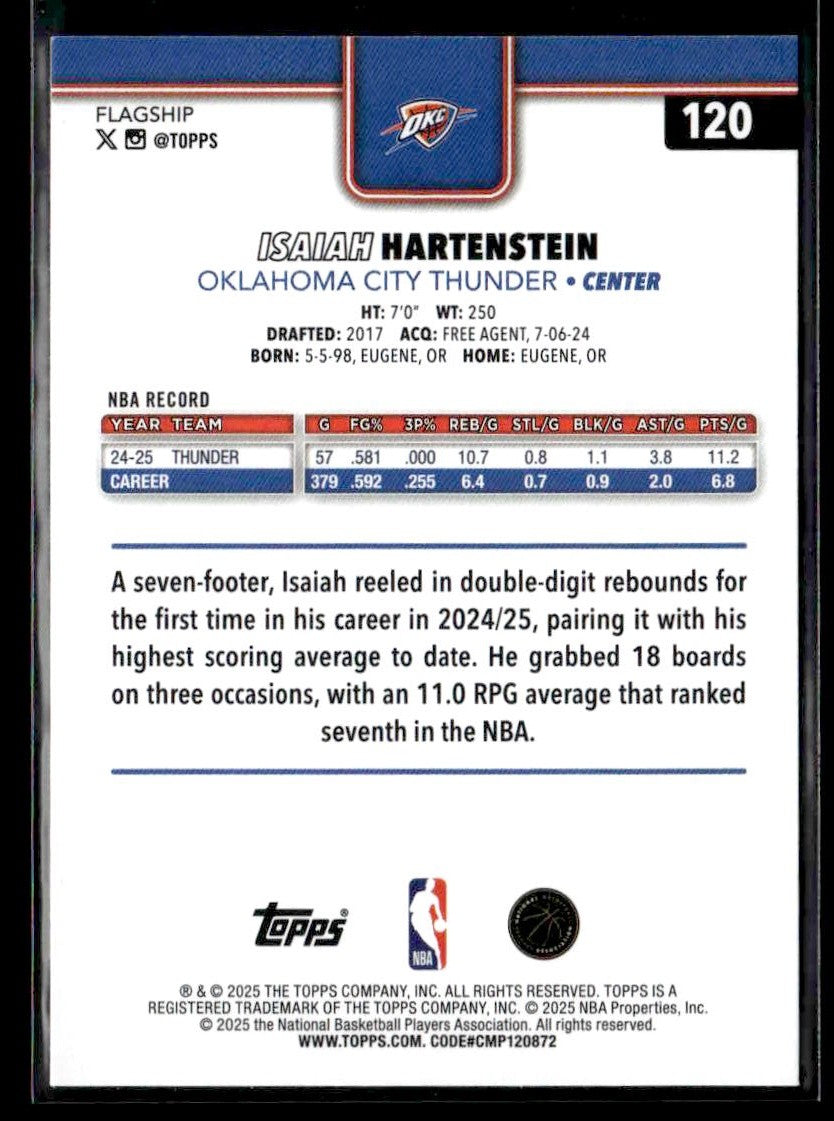 2025-26 Topps #120 Isaiah Hartenstein Sandglitter