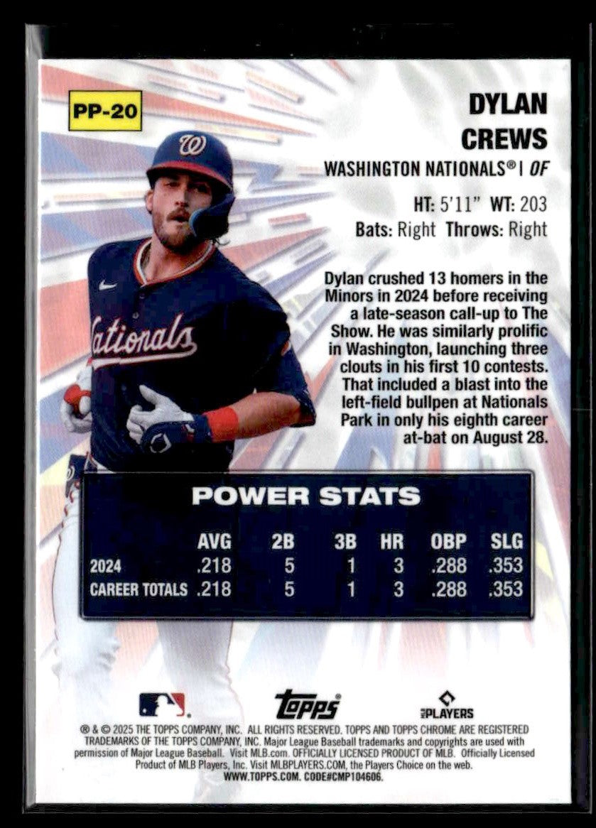 2025 Topps Chrome #PP-20 Dylan Crews Power Players
