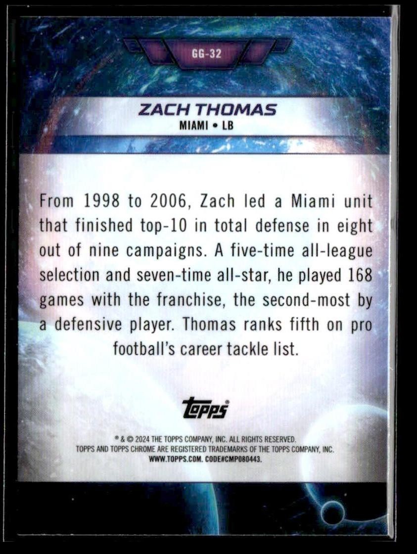 2024 Topps Chrome Cosmic #GG-32 Zach Thomas Galaxy Greats