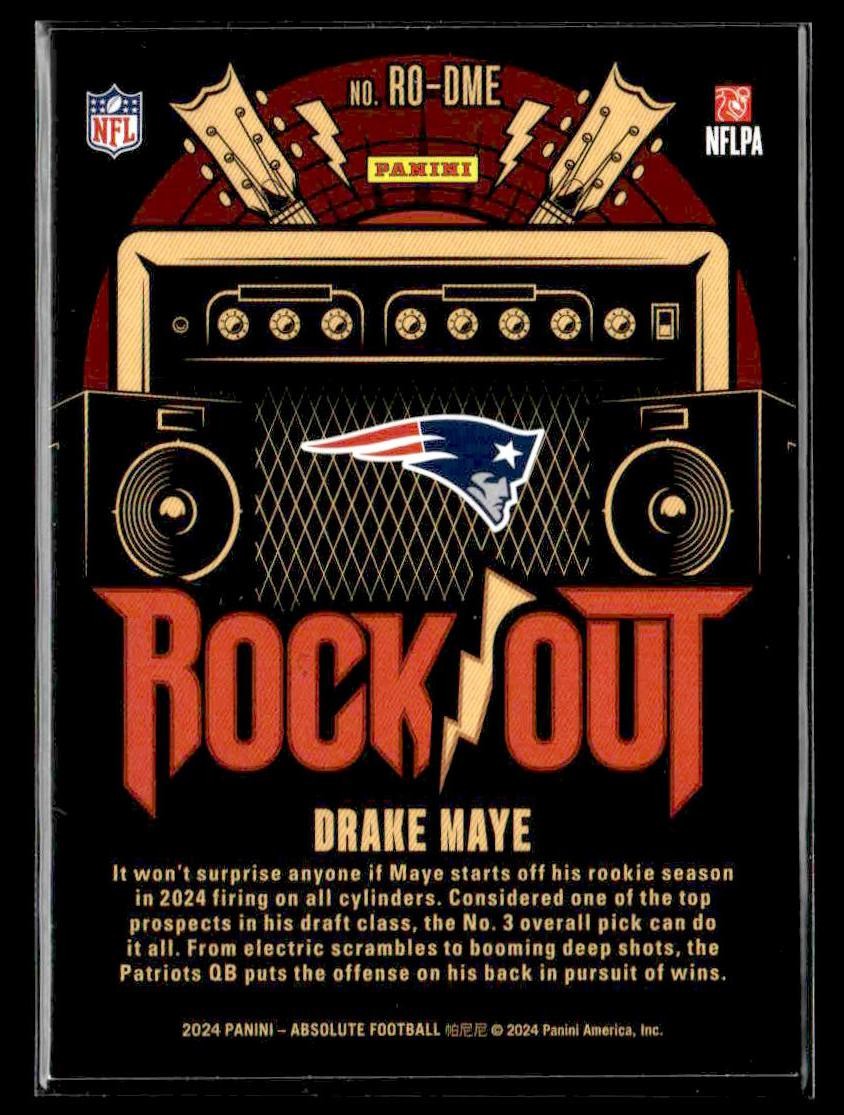 2024 Panini Absolute #RO-DME Drake Maye Rock Out