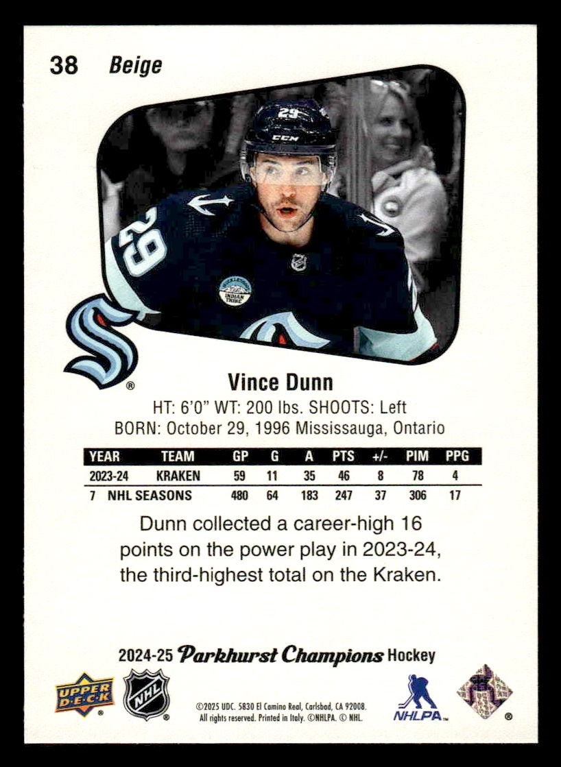 2024-25 Parkhurst Champions #38 Vince Dunn