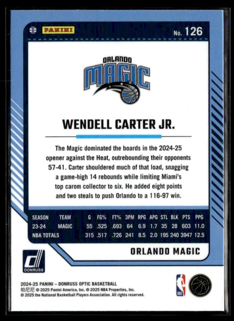 2024-25 Donruss Optic #126 Wendell Carter Jr.