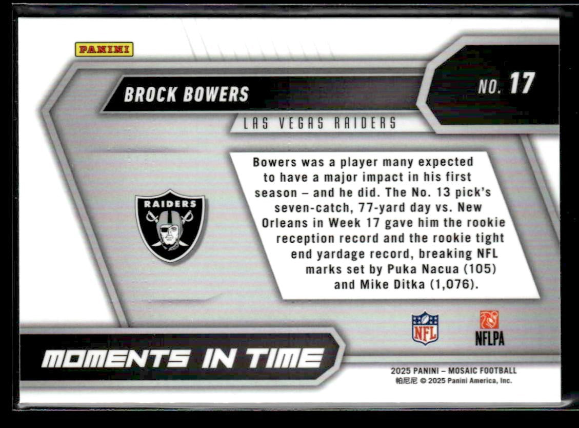 2025 Panini Mosaic #17 Brock Bowers Moments In Time