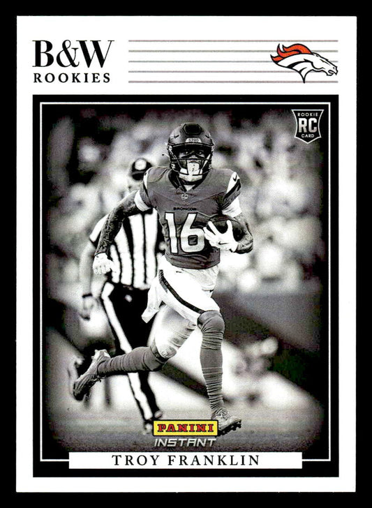 2024 Panini Instant NFL Black & White Rookies #BWR-29 Troy Franklin