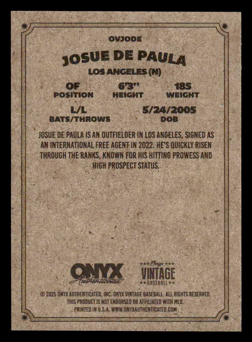 2025 Onyx Vintage #OVJODE Josue De Paula