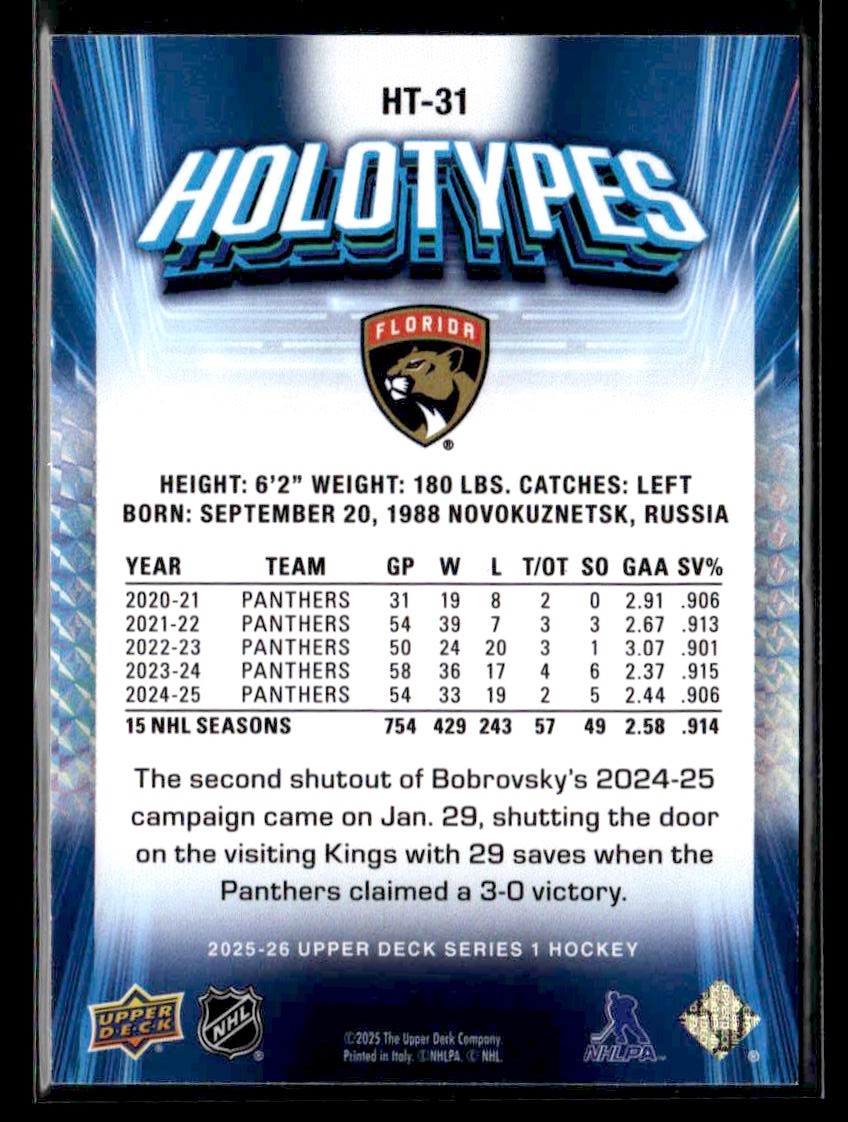 2025-26 Upper Deck #HT-31 Sergei Bobrovsky Holotypes