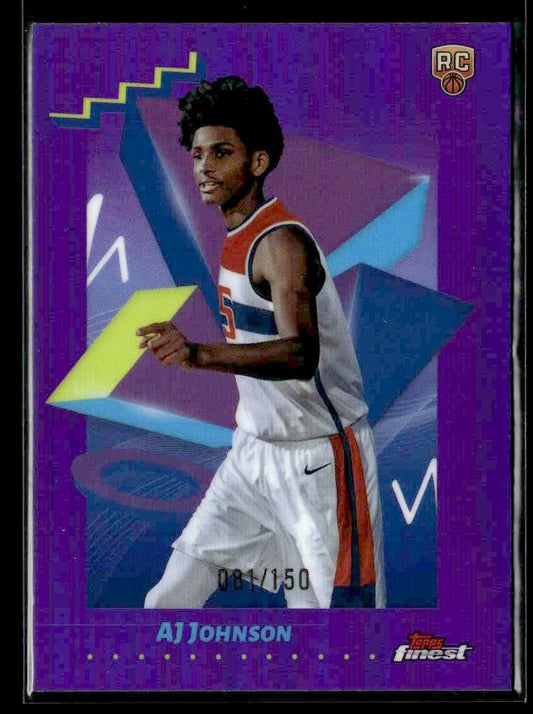 2024-25 Topps Finest #151 AJ Johnson Purple Refractor