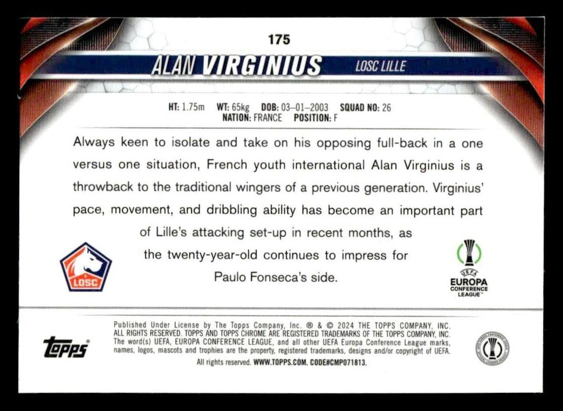 2023-24 Topps Chrome UEFA Club Competitions #175 Alan Virginius