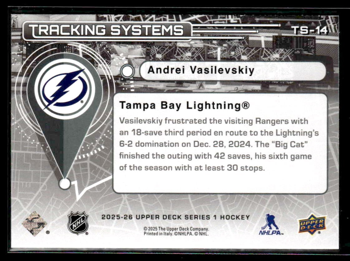 2025-26 Upper Deck #TS-14 Andrei Vasilevskiy Tracking Systems