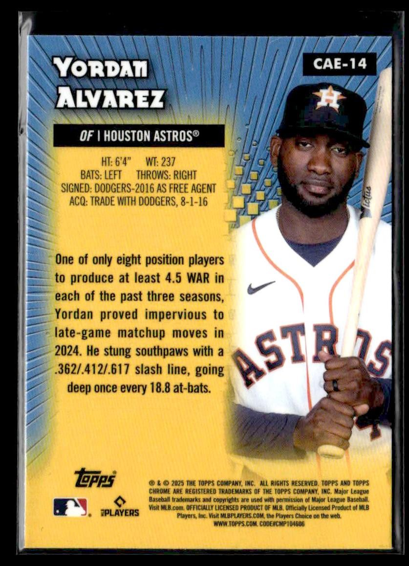 2025 Topps Chrome #CAE-14 Yordan Alvarez Chrome All-Etch