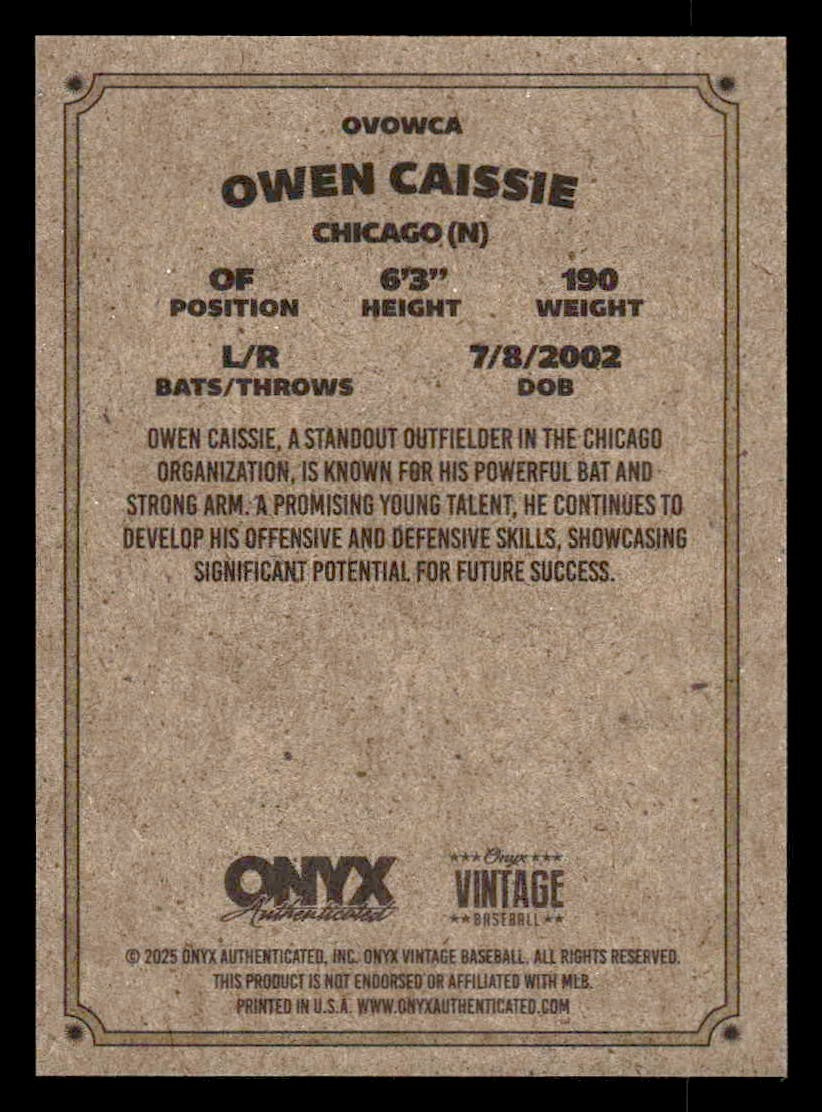 2025 Onyx Vintage #OVOWCA Owen Caissie
