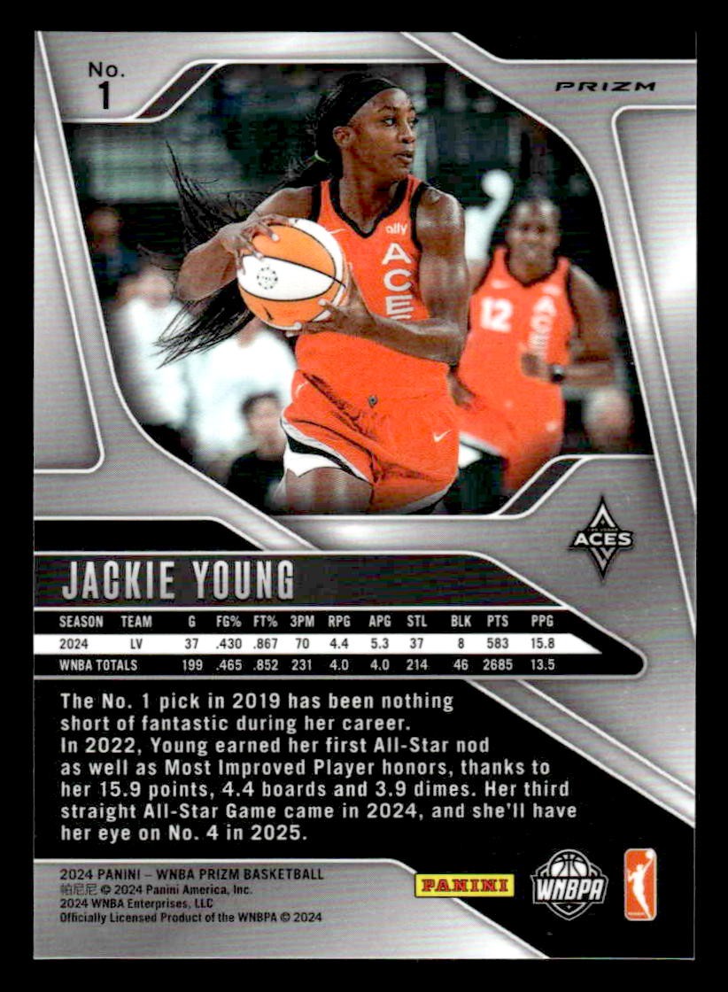 2024 Panini Prizm WNBA #1 Jackie Young Ice Prizms