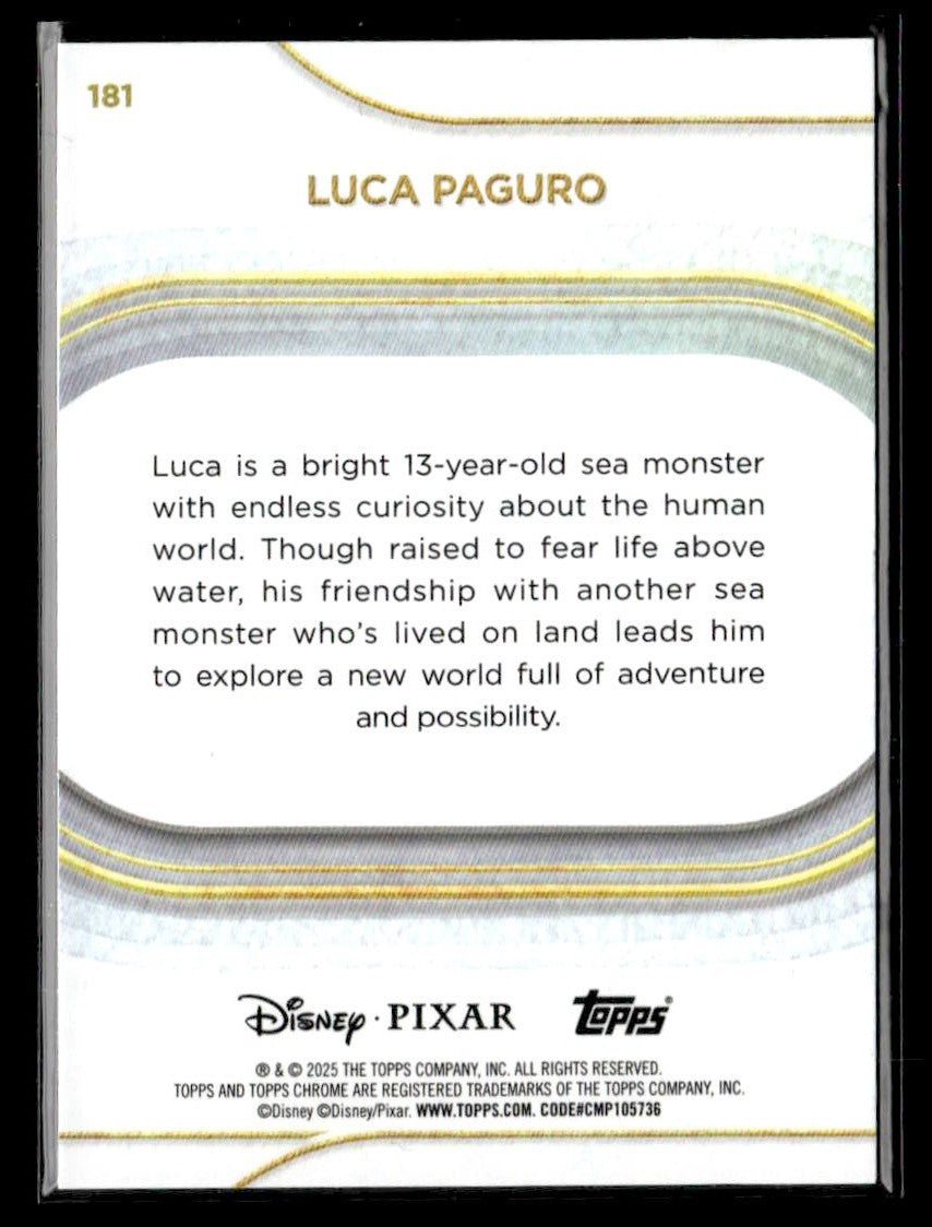 🌟 Luca Paguro — 2025 Topps Chrome Disney #181 🌟
