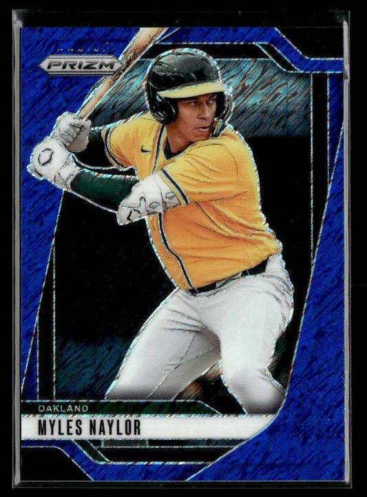 2025 Panini Prizm #214 Myles Naylor Blue Shimmer FOTL Prizm #/15