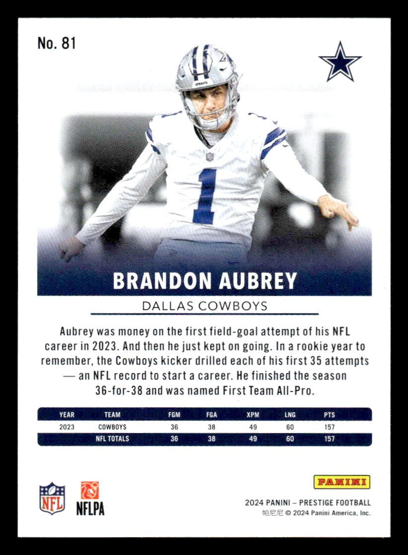 2024 Panini Prestige #81 Brandon Aubrey