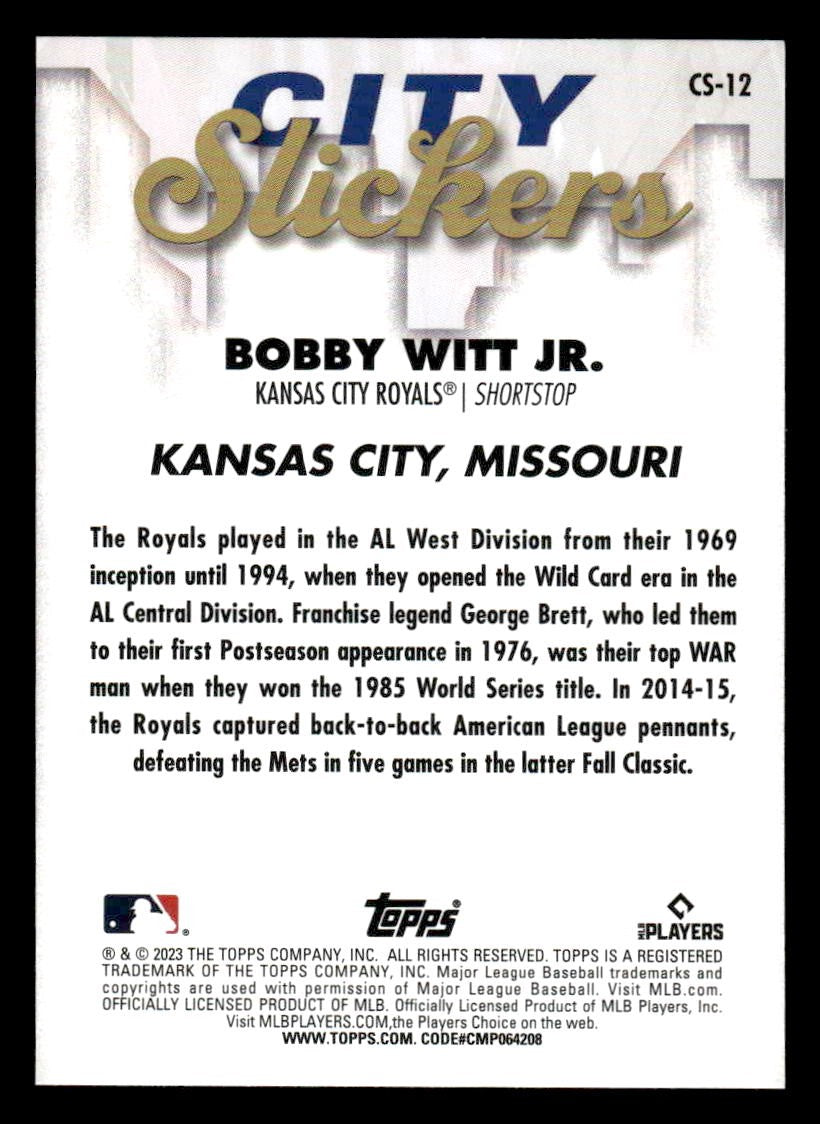 2023 Topps Big League #CS-12 Bobby Witt Jr. City Slickers