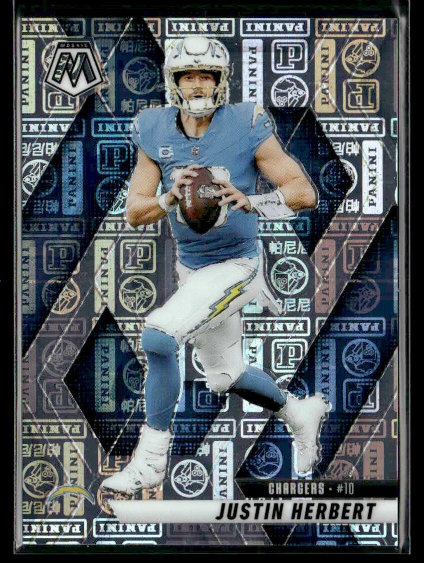2025 Panini Mosaic #80 Justin Herbert Silver Knight #/149