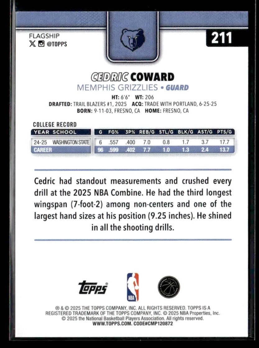 2025-26 Topps #211 Cedric Coward