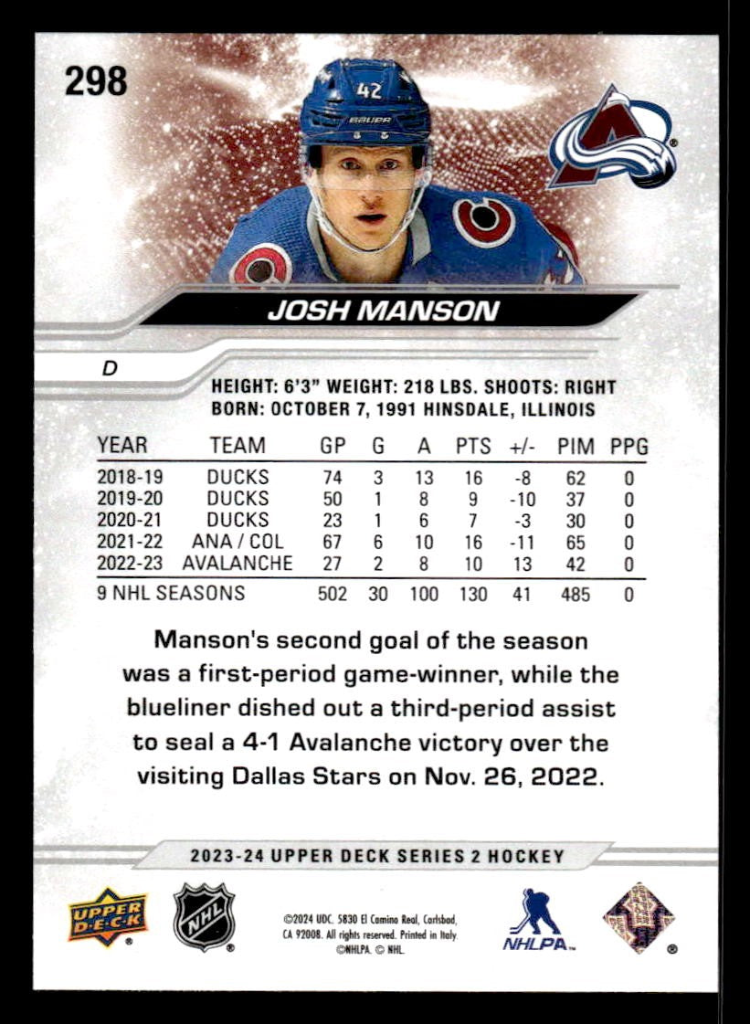 2023-24 Upper Deck #298 Josh Manson