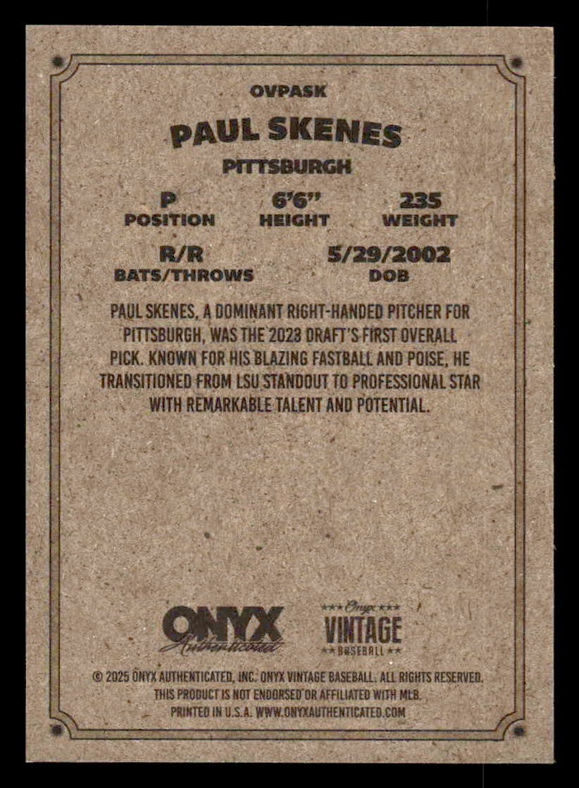 2025 Onyx Vintage #OVPASK Paul Skenes