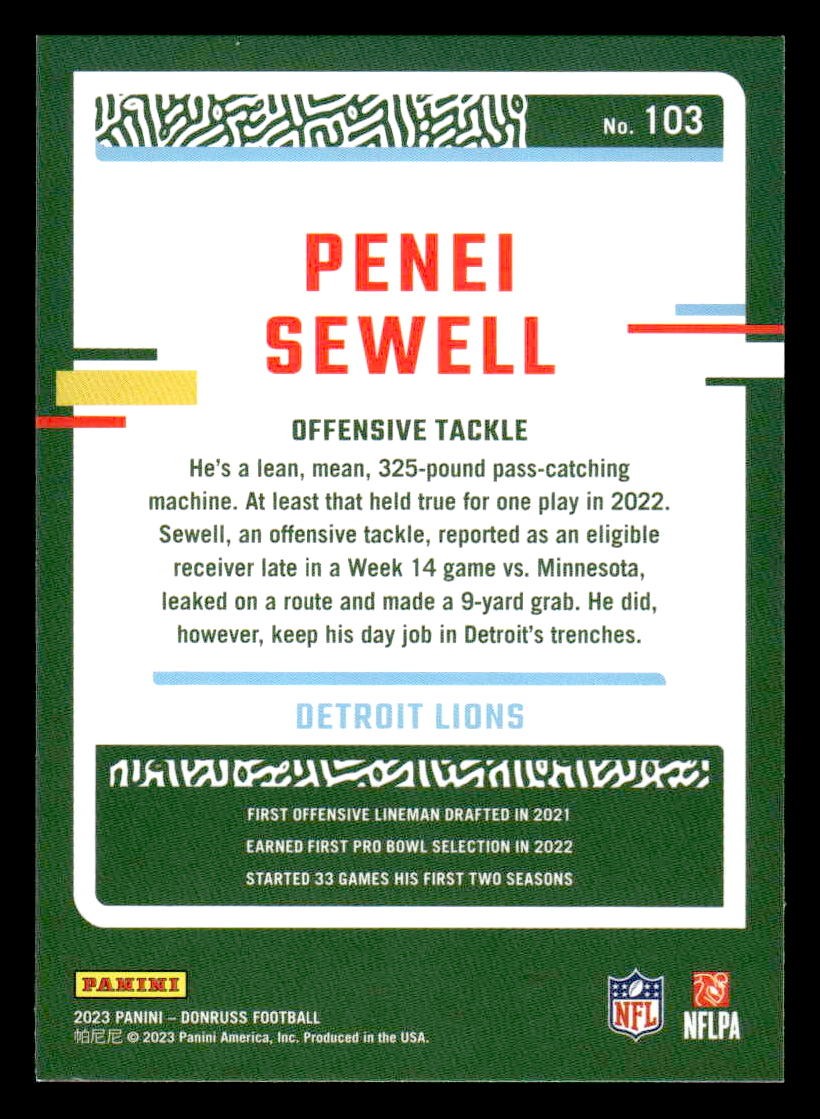 2023 Donruss #103 Penei Sewell
