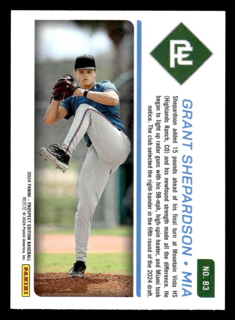 2024 Panini Prospect Edition #83 Grant Shepardson Holo