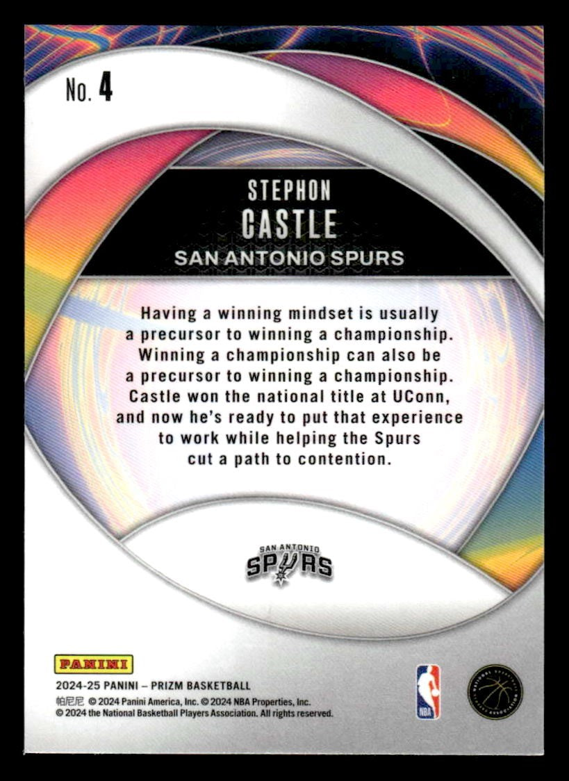 2024-25 Panini Prizm #4 Stephon Castle Instant Impact