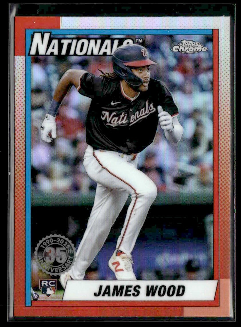 2025 Topps Chrome #90CB-15 James Wood 1990 Topps Baseball 35th Anniversary