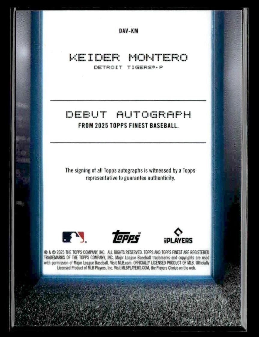 2025 Finest #DAV-KM Keider Montero Debut Autographs Blue #/99