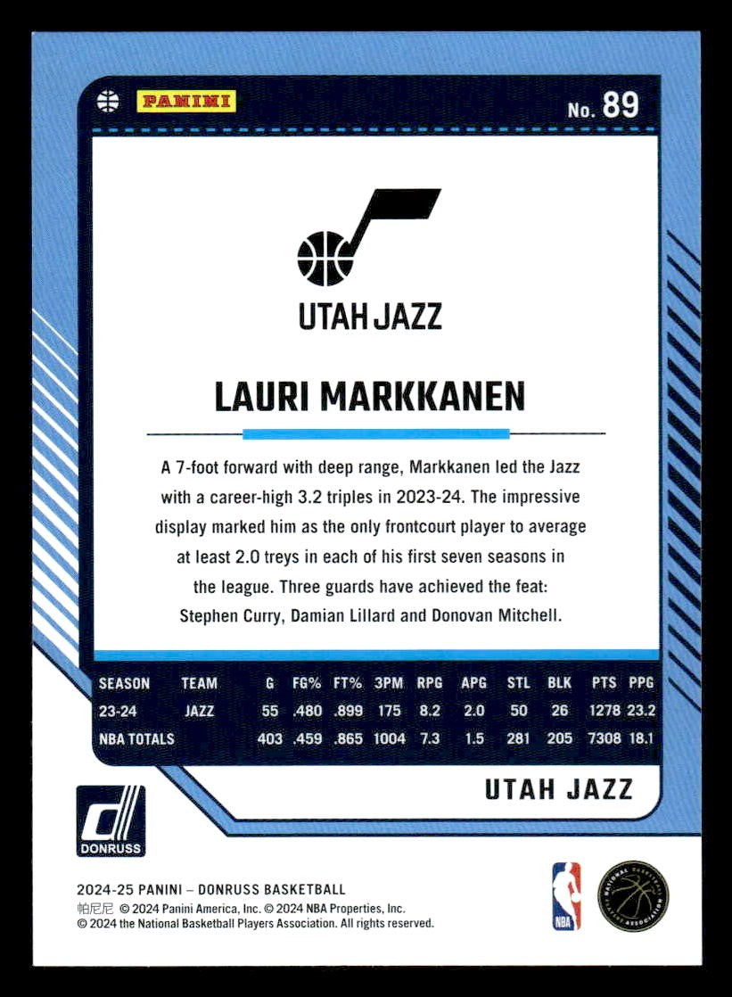 2024-25 Donruss #89 Lauri Markkanen