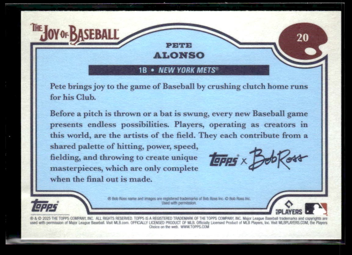 2025 Topps x Bob Ross: The Joy of Baseball #20 Pete Alonso