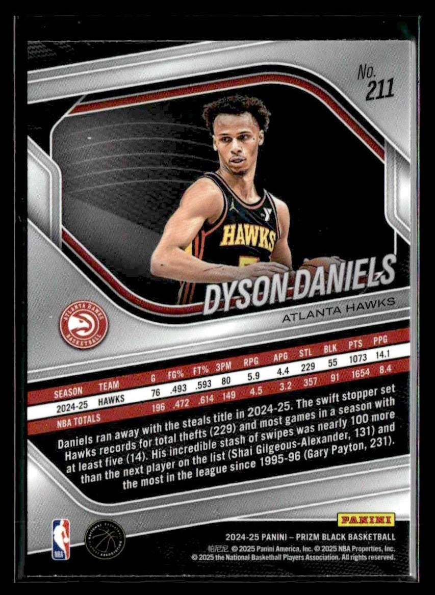 2024-25 Panini Prizm Black #211 Dyson Daniels