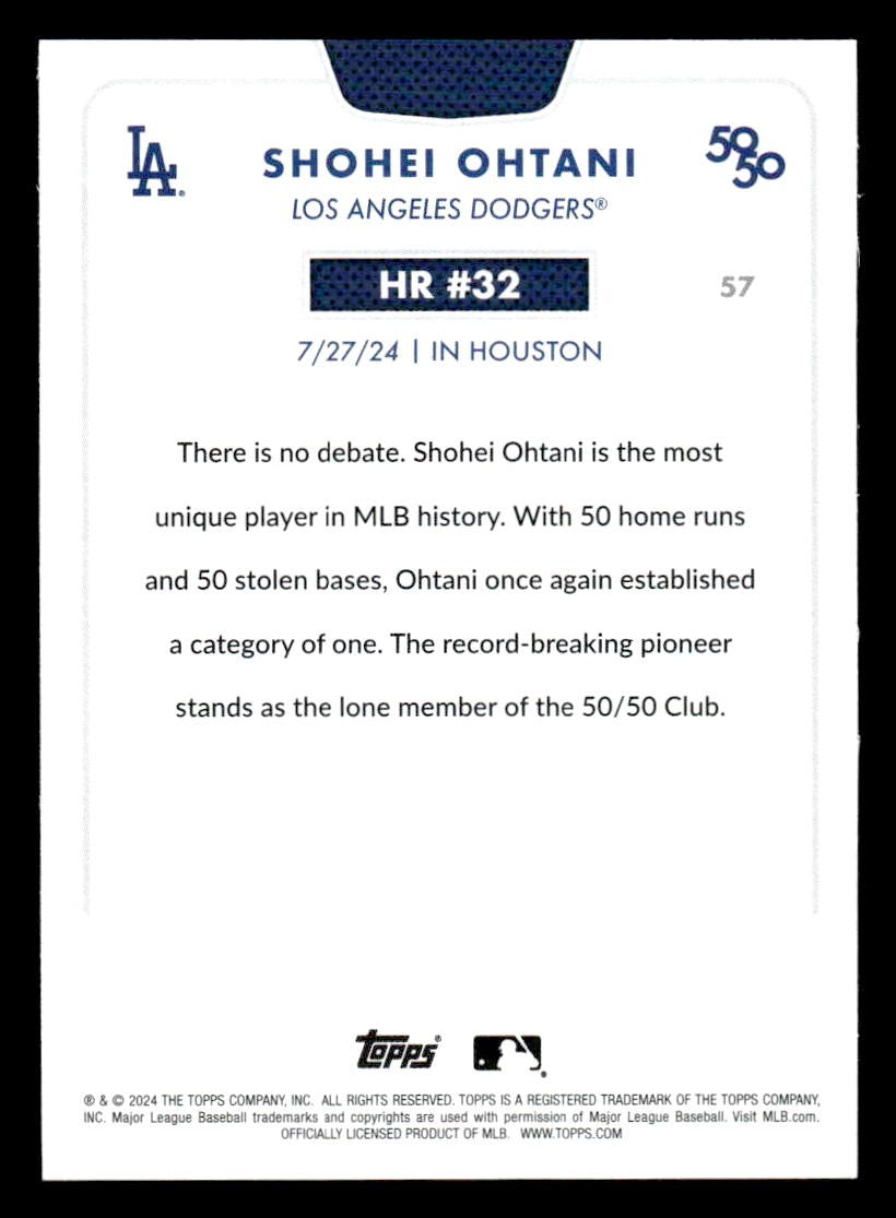 2024 Topps 50/50: Shohei Ohtani #57 Shohei Ohtani