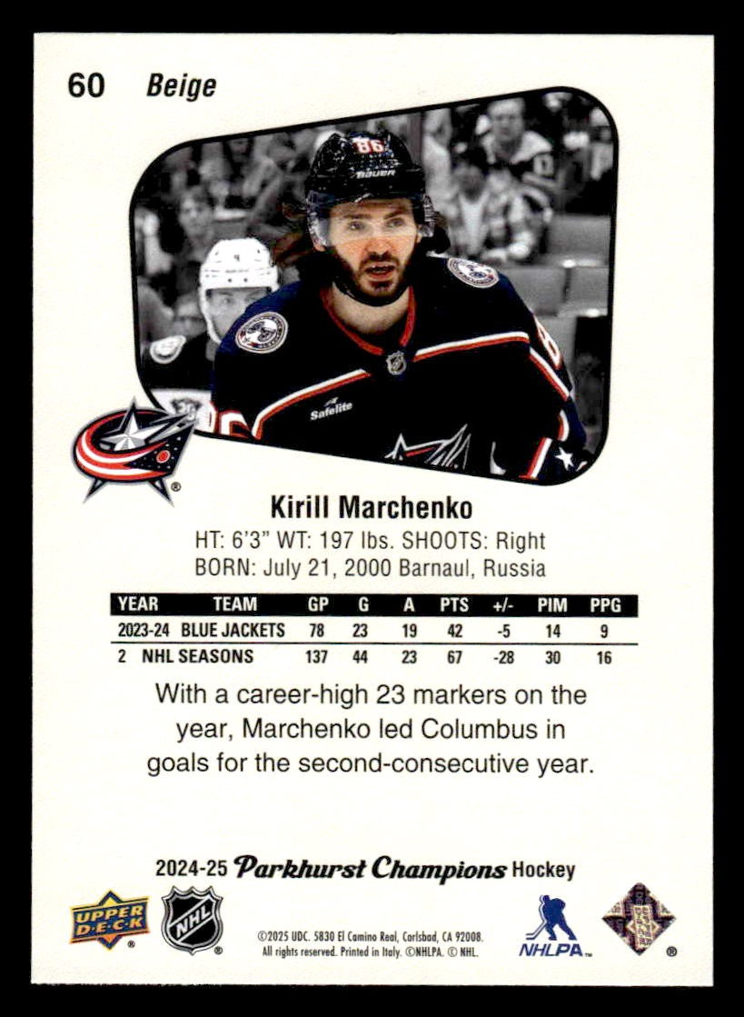 2024-25 Parkhurst Champions #60 Kirill Marchenko