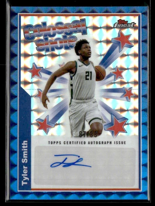2024-25 Finest #BSA-TSM Tyler Smith Colossal Shots Autos Geom Blue Refr #/99