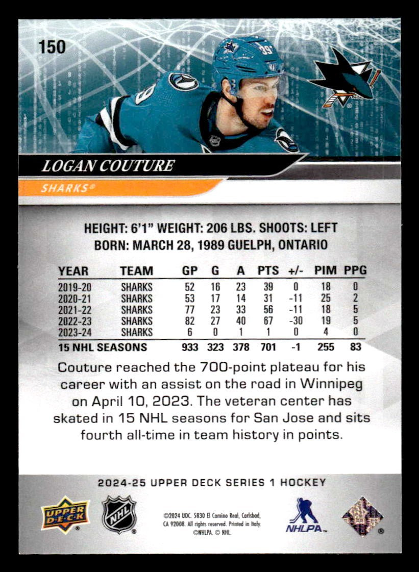 2024-25 Upper Deck #150 Logan Couture