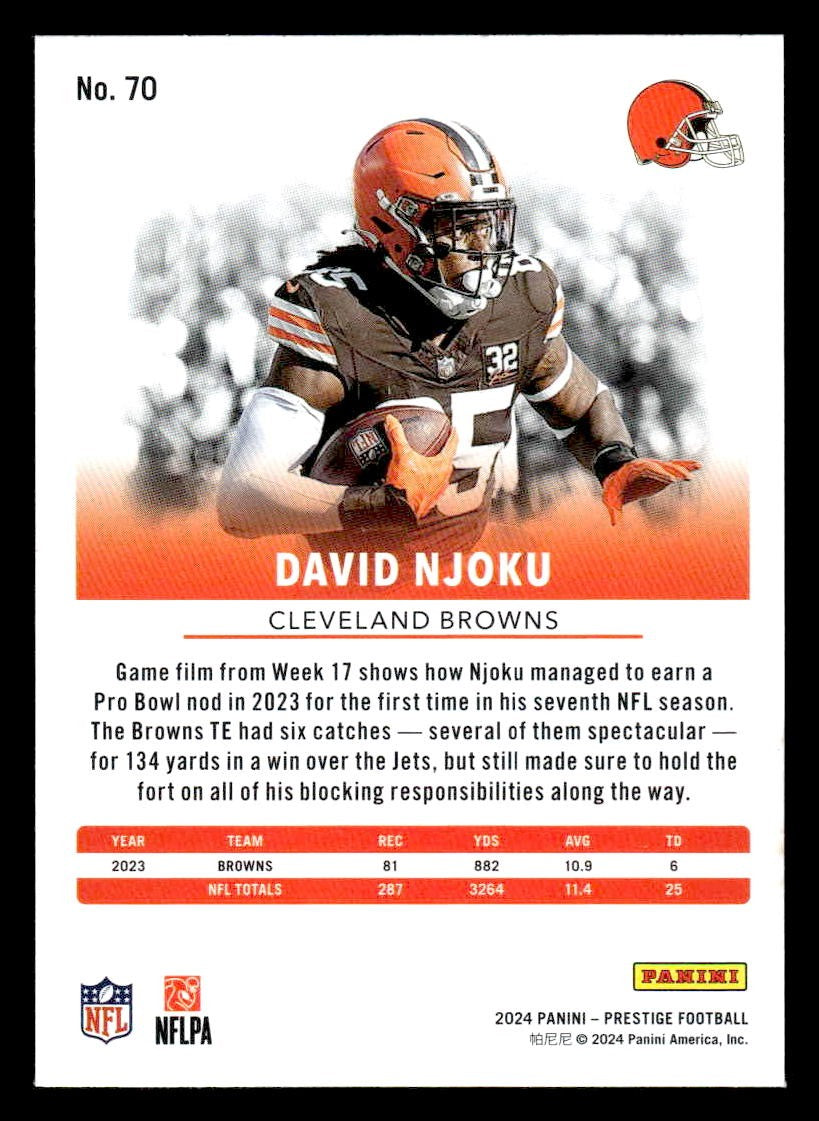 2024 Panini Prestige #70 David Njoku