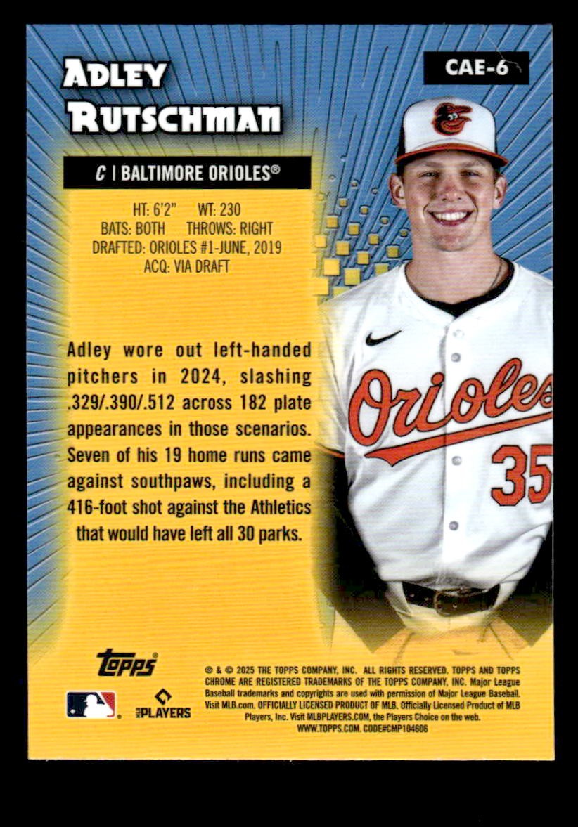 2025 Topps Chrome #CAE-6 Adley Rutschman Chrome All-Etch